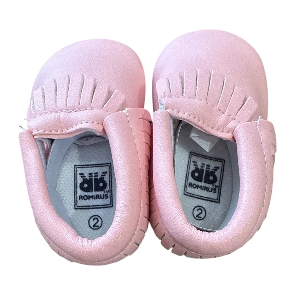 Romirus Moccasins Pink Baby Size 2 Never Worn